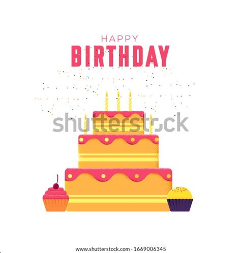 Happy Birthday Cake Vector Illustration Design Stock Vector Royalty