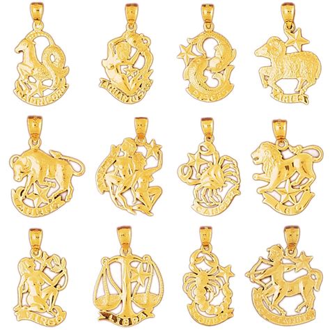 14k Yellow Gold Zodiac Pendant Charm Made In Usa Ebay