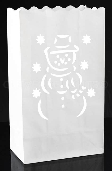 Amazon CleverDelights White Snowman Luminary Bags 20 Count