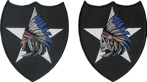 Amazon.com: Pair of 2nd Infantry Division"Indian Head" and Indian Skull ...