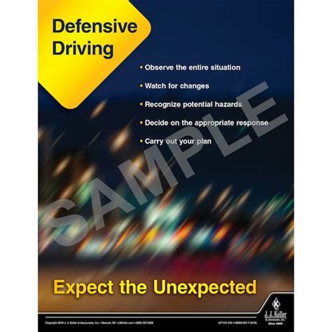 Defensive Driving Expect The Unexpected Driver Awareness Safety Poster