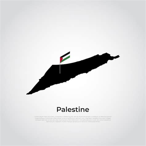 Bandeira Do Mapa Vetorial Da Palestina Isolada No Fundo Branco Vetor