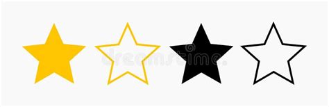 Stars Set of Icons. Outline Star Shapes Stock Vector - Illustration of design, rate: 279027775