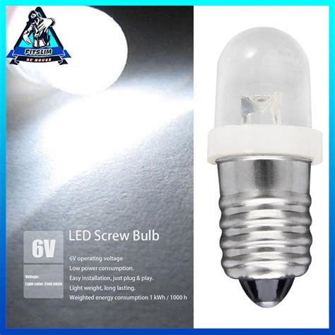 E10 Led Screw Base Indicator Bulb Cold White 6v Dc Illumination Lamp Light Shopee Philippines