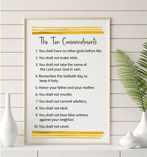 10 Commandments Ten Commandments Exodus 20 1 17 Christian Gift