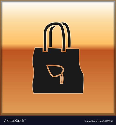 Black Paper Shopping Bag With Recycle Icon Vector Image