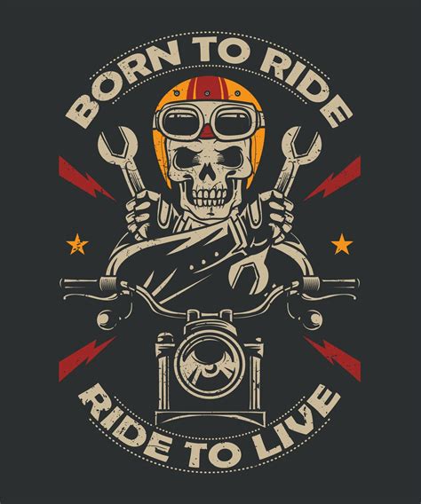 Born To Ride Moto Print Free Vector Cdr Download Riding