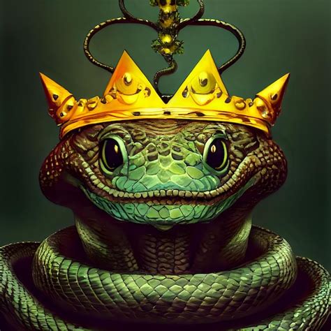 Serpiente O V Bora Con Corona De Rey Foto Premium