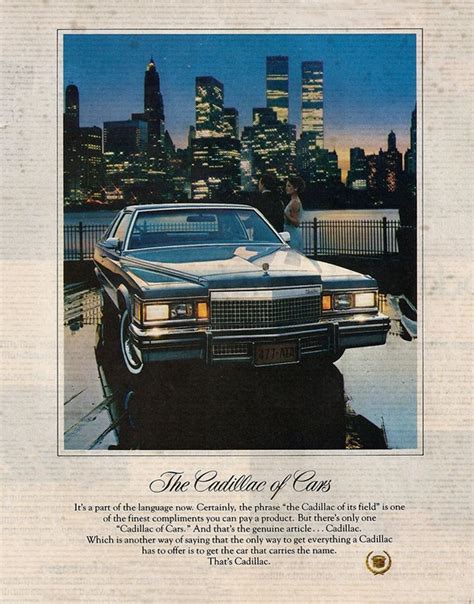 American Automobile Advertising Published By Cadillac In 1979