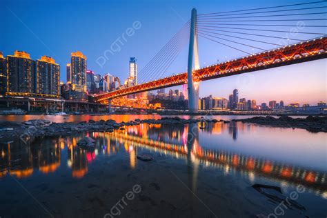 Qiansimen Bridge And Hongya Cave In Chongqing Background Qiansimen