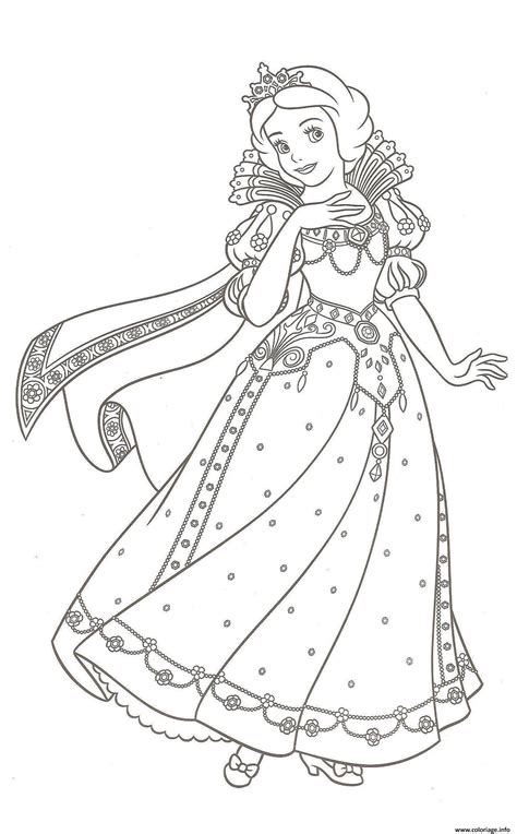 Coloriage Robe De Princesse Blanche Neige JeColorie