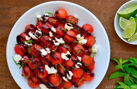 Watermelon Salad With Balsamic Syrup Just A Taste