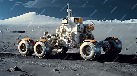 Premium AI Image | Lunar Rover AllSide View Concept Art in Motion