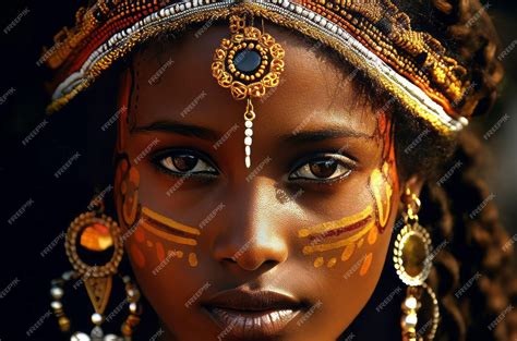 Premium Ai Image Beautiful Face Of Tribal African Woman Traditional