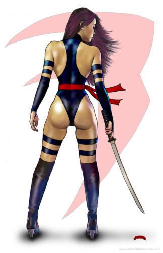 Psylocke Back Sexy Marvel Sword Fantasy Comic Art 11x17 Pinup Print Dan