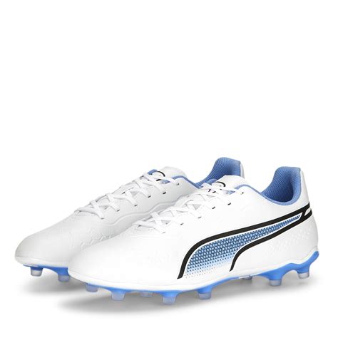 Puma King Match Firm Ground Football Boots White Blue