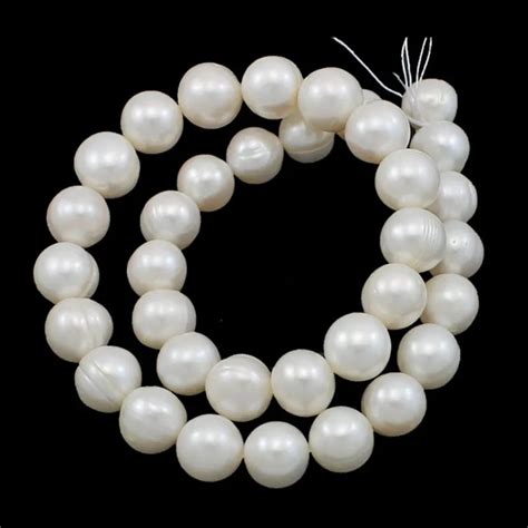 Yyw Grade Aa 11 12mm 100 Natural Freshwater Pearl Beads White Pearl Round Loose Beads For Diy