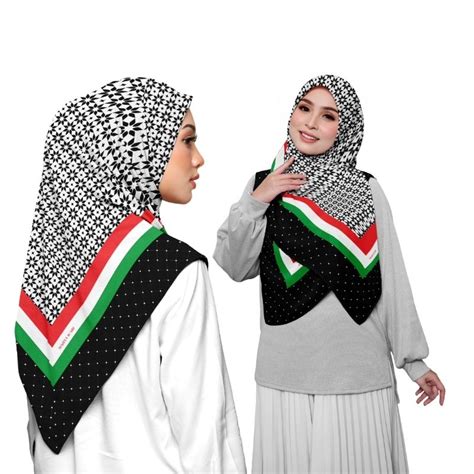 Jual Hijab Palestina Kerudung Segi Empat Voal Motif Paletina Jilbab