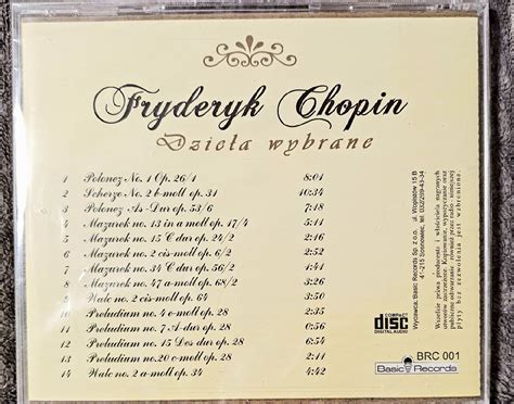 Fryderyk Chopin P Yta Cd Dzie A Wybrane Jelenia G Ra Kup Teraz