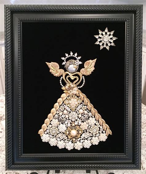 Costumevintage Jewelry Framed Art Of An Angel Etsy