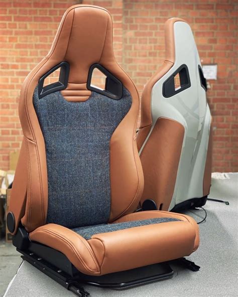 Buy Tan Leather Recaro Pair Front Seats With Harris Tweed Fit Land Rover Defender For Only 5028