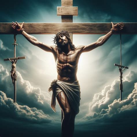 Premium Photo | A picture of jesus with the words jesus on the cross