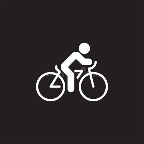 Cycling Icon Vector Bicycle Solid Flat Sign Pictogram Isolated On