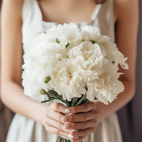 Best White Carnation Bridal Bouquet | GlobalRose