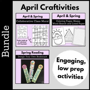 April & Spring Crafts and Activities Bundle Craftivities Poster ...