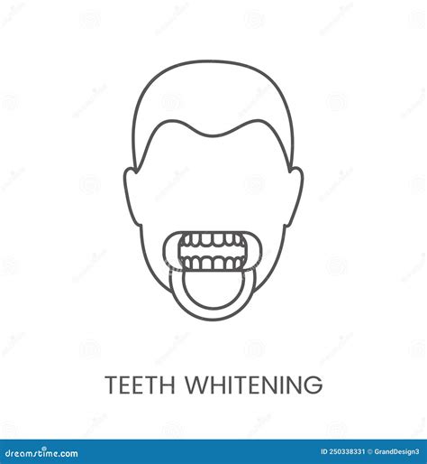 Linear Icon Teeth Whitening Vector Illustration For Dental Clinic