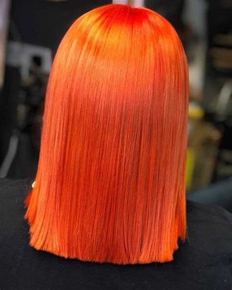 Neon Orange Hair Orange Hair Hair Color Orange Hair Color Underneath