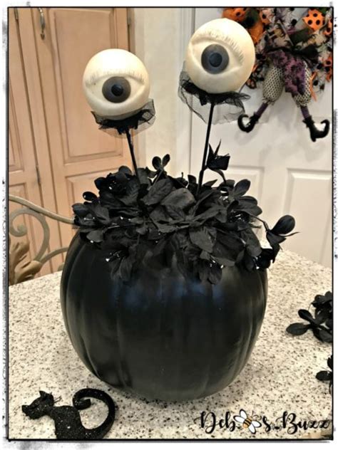 Diy Eerie Elegant Black Pumpkin Decor Debbees Buzz