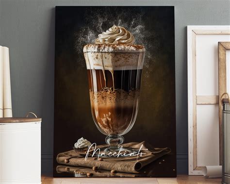 Macchiato Poster, Macchiato Print, Macchiato Canvas Wall Art, Coffee ...