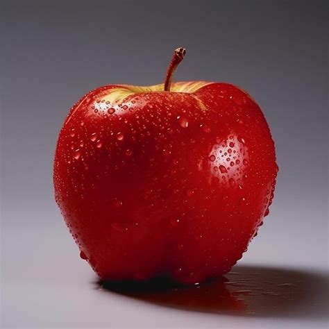 Premium Ai Image A Red Apple With Water Droplets On It