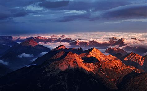 Hintergrundbilder Landschaft Berge Sonnenuntergang Natur Himmel