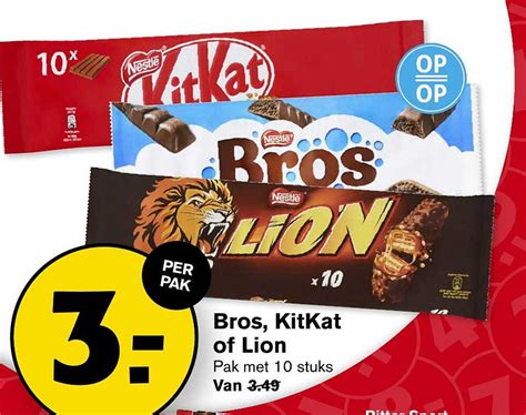 Bros Kitkat Of Lion Aanbieding Bij Hoogvliet Folders Nl