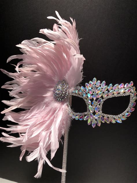 Pink Rhinestone Masks Masquerade Mask Mardi Gras Etsy Masks