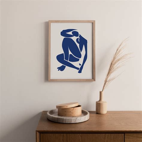 BLUE NUDE Printable Wall Art Digital Print Matisse Inspired Cut Out