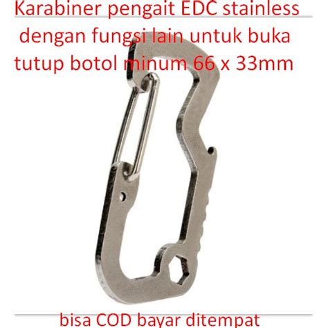 Jual Karabiner Pengait Edc Stainless Dengan Fungsi Lain Untuk Buka