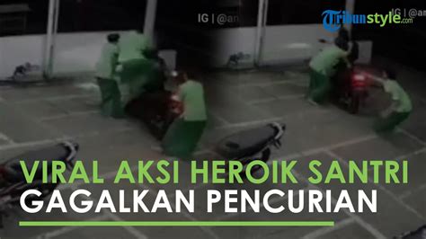 Viral Video Sekelompok Santri Berhasil Gagalkan Aksi Pencurian Motor