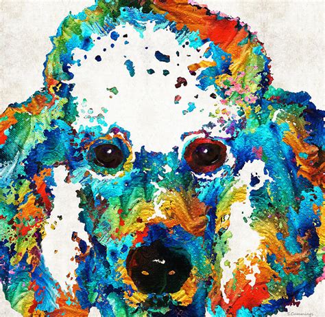 Colorful Poodle Dog Art By Sharon Cummings Painting By Sharon Cummings