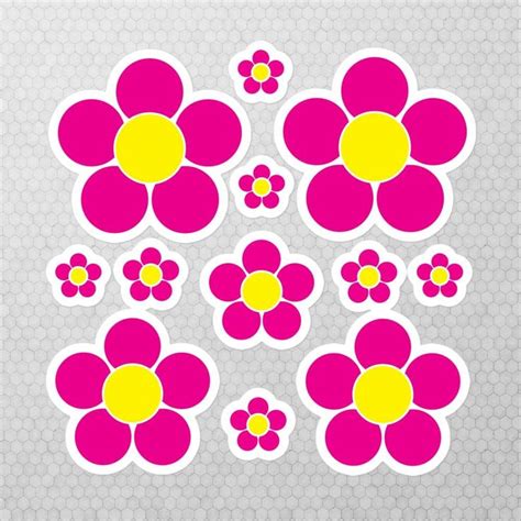 Pink Daisy Vinyl Stickers Kiss Cut Laptop Stickers Water Bottle