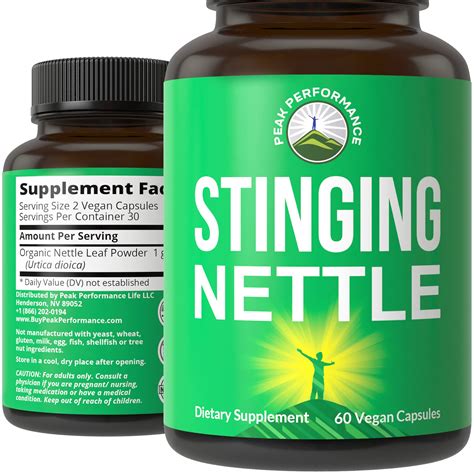 Stinging Nettle Leaf Capsules for Prostate, Hair Growth & Allergy ...