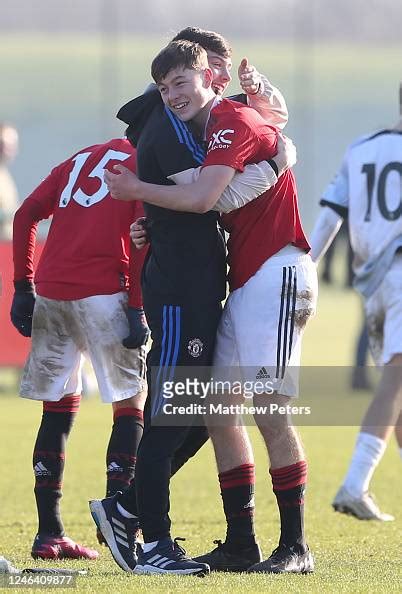 Jayce Fitzgerald Of Manchester U18s Celebrates At The End Of The U18