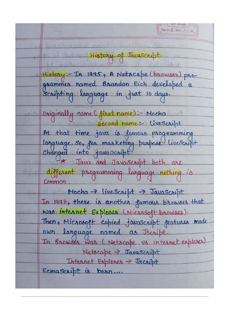 Solution Handwritten Javascript Notes Studypool