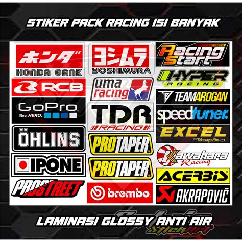 Jual STIKER PACK SPONSOR RACING STIKER RCB HONDA GANK SPEEDTUNER