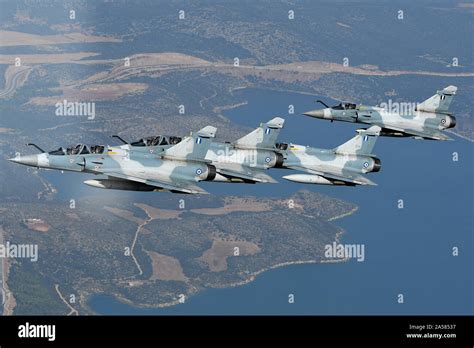 Greek Air Force Mirage Aircraft Of Wing Stock Photo Alamy