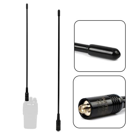 HYS NA 771B SMA Female FRP Walkie Talkie Antenna Dual Band 144 430Mhz