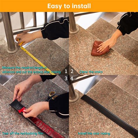 Snapklik Vinyl Stair Nosing 7Ft Self Adhesive Stair Edge