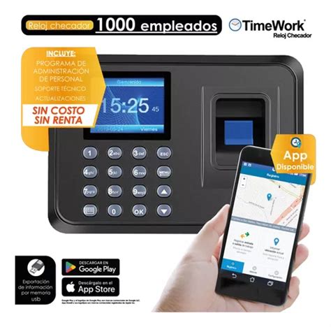 Timework Relojchecador Biométrico Programa Incluido 1000emp